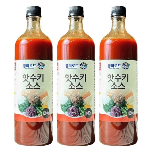 풍미로드 핫수키소스, 1080g, 3개