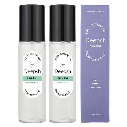 딥쉬 니치 퍼퓸 섬유향수 100ml, 아쿠아라임, 2개