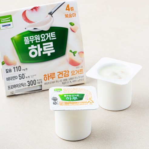 다논 하루 요거트 컵복숭아 4개입, 80g, 4개