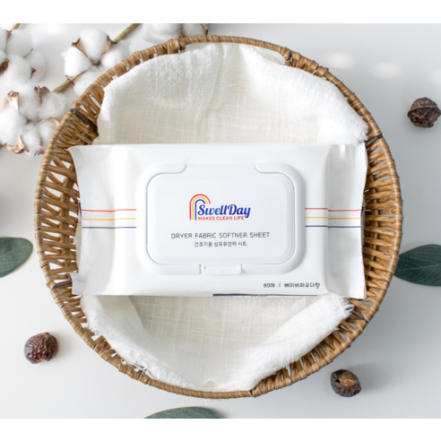 스웰데이 섬유유연제 시트: 꿉꿉한 냄새 없이 뽀송하고 향긋하게!