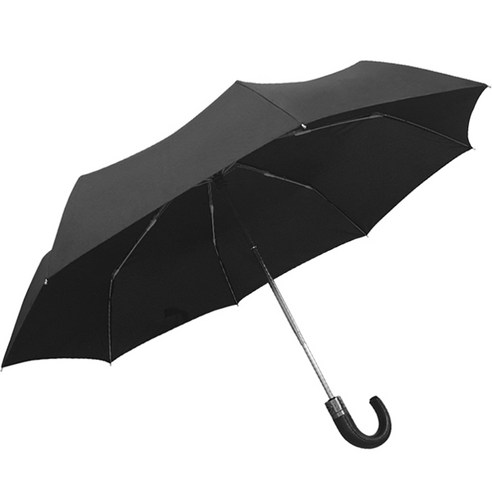 에이치엔씨 심플블랙 가죽핸들 3단 완전자동 우산