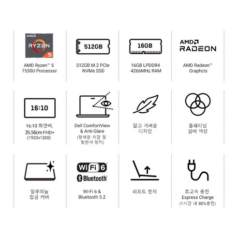 델 2023 인스피론 14 5435은 저렴한 가격과 뛰어난 성능을 갖춘 Dell 노트북