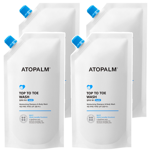 아토팜 탑투토 워시 리필형, 400ml, 4개