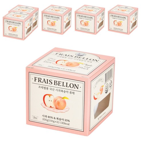 프레벨롱 국산 과일퓨레, 사과복숭아, 200g, 6개