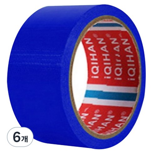 iQIHAN 다다 고점도 강력 면 테이프 50mm x 20m, 하늘색, 6개