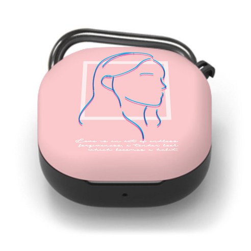 누아트 버즈라이브 디자인 케이스, 글리치여자 핑크