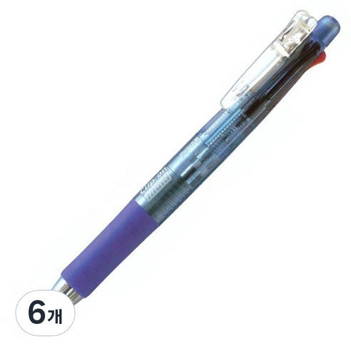 제브라 클립온멀티 다색펜 B4SA1, 블루, 6개