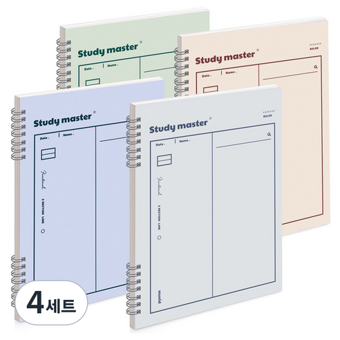 뮤니드 It spring 파스텔 2분할 라인 수학노트 컬러 4종 세트, Soft Beige + Grey + Sky Blue + Green tea, 4세트
