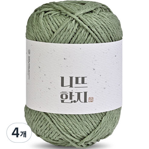 니뜨 한지 뜨개실 50g, 07 카키, 4개