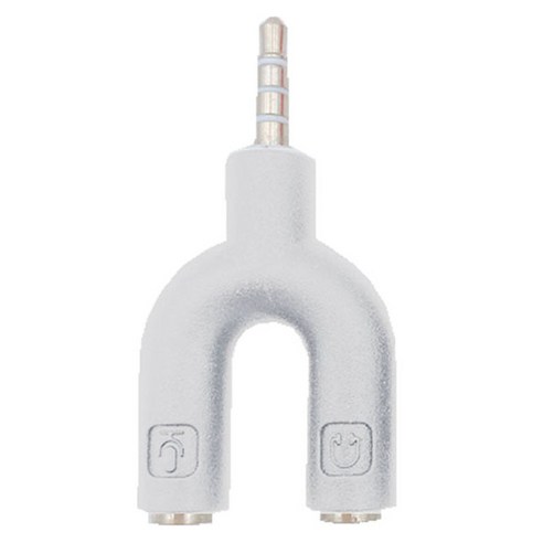 헨센 듀얼 3.5mm 이어폰 공유젠더 U자형, 화이트, 1개