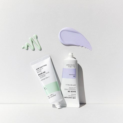 싱그러운 피부를 위한 필수템, 더페이스샵 에어코튼 메이크업 베이스 민트