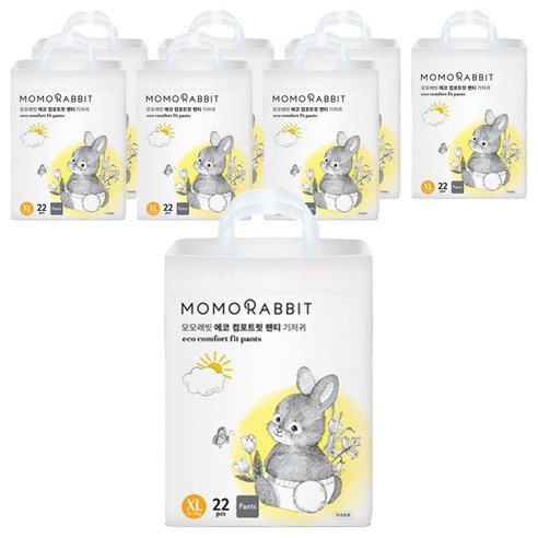 모모래빗 에코컴포트핏 팬티기저귀 유아용, 특대형(XL), 176매 특대형(XL) × 176매, 단계 × 총 수량 섬네일