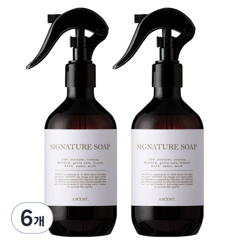 에이센트 드레스 퍼퓸 탈취제 13 시그니처솝, 6개, 250ml