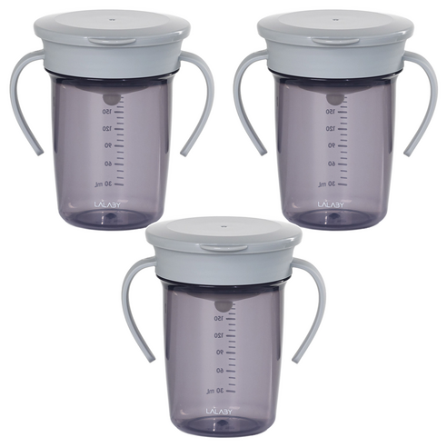 랄라비 360 흘림방지컵 240ml, 3개, 그레이