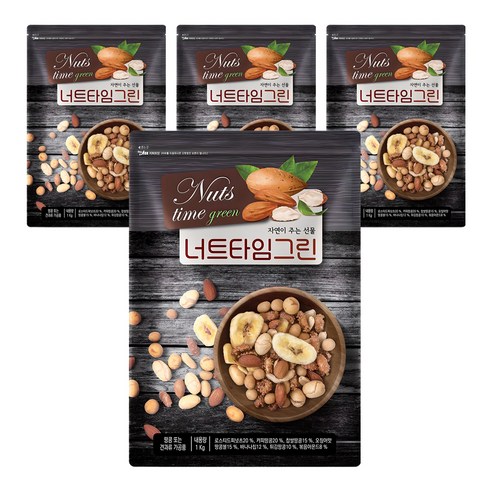 해맑음푸드 너트타임그린 믹스넛, 1kg, 4개