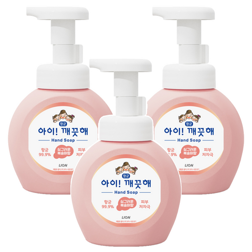 아이깨끗해 항균 폼 핸드솝 복숭아향, 250ml, 3개