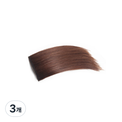 하이유니 인모 헤어뽕 똑딱이 붙임머리 피스 8 x 10cm, 라이트브라운, 3개