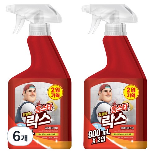 홈스타 착 붙는 락스 스프레이, 900ml, 6개