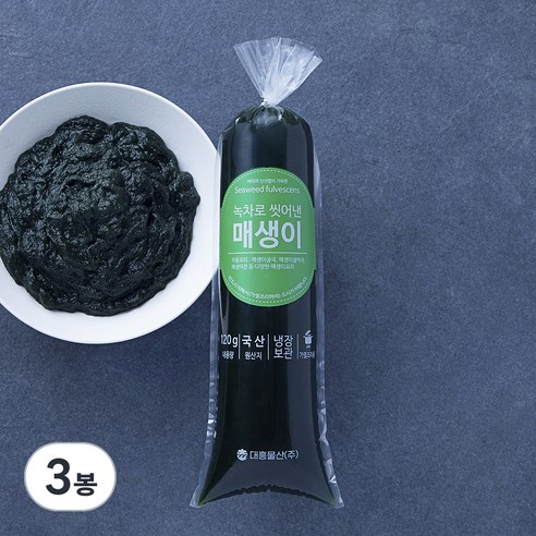 녹차로 씻어낸 매생이, 120g, 3봉