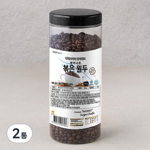 씻어나온 에티오피아 예가체프 볶은 원두, 2통, 550g