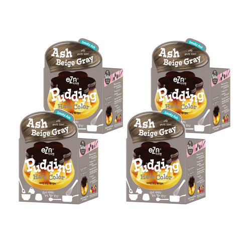 eZn 푸딩 헤어컬러 염모제 70ml, 애쉬베이지그레이, 4개