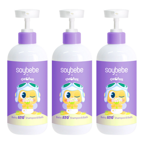 소이베베 x 신비아파트 아토 유아용 샴푸 앤 바스 올인원워시, 3개, 470ml