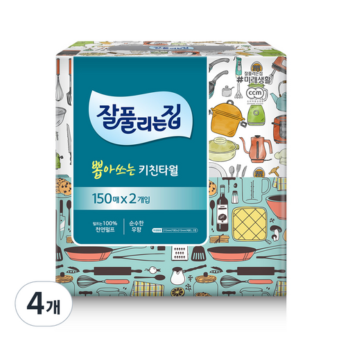 잘풀리는집 뽑아쓰는 키친타올 150매, 8개