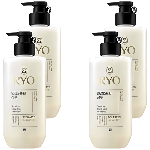 려 민감 앤 순한 탈모증상완화 샴푸, 480ml, 4개