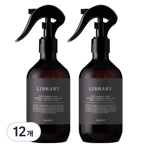 에이센트 드레스퍼퓸 라이브러리 탈취제, 12개, 250ml