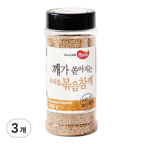 햇님마을 깨가 쏟아지는 우리집 볶음참깨, 200g, 3개