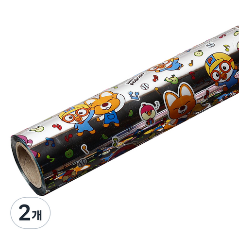 위드 뽀로로 증착롤 포장지 대 53cm x 12m, 실버, 2개