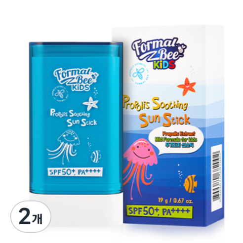 포멀비 키즈 프로폴리스 수딩 선스틱 SPF50+ PA++++, 19g, 2개
