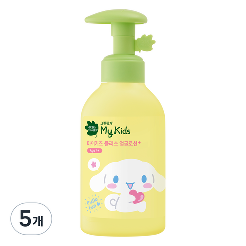 그린핑거 산리오 유아용 마이키즈 플러스 얼굴로션, 5개, 160ml