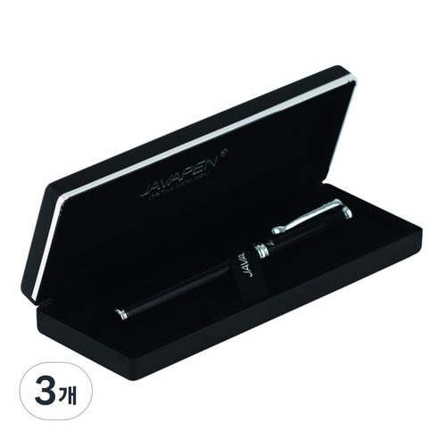 자바펜 수성 볼펜 0.6mm 케이스 포함, 글로리, 3개