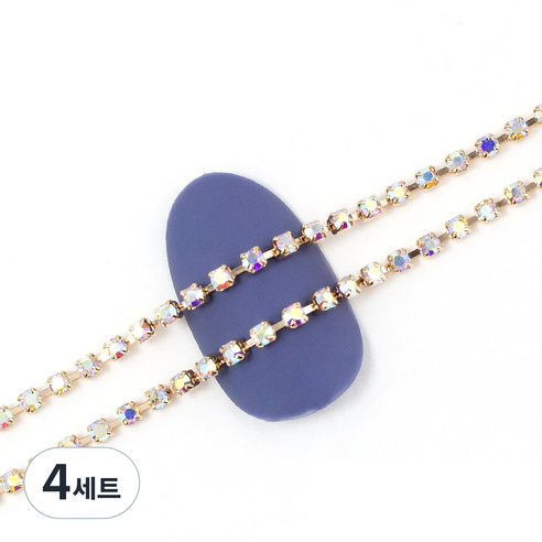 젤로젤로 고급 네일 체인 줄란세트 30cm, AB 골드, 4세트