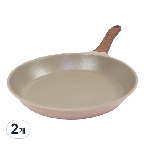 키친아트 본 우드 파스텔핑크 다이아 프라이팬, 30cm, 2개