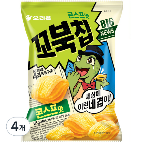 오리온 꼬북칩 콘스프맛, 65g, 4개