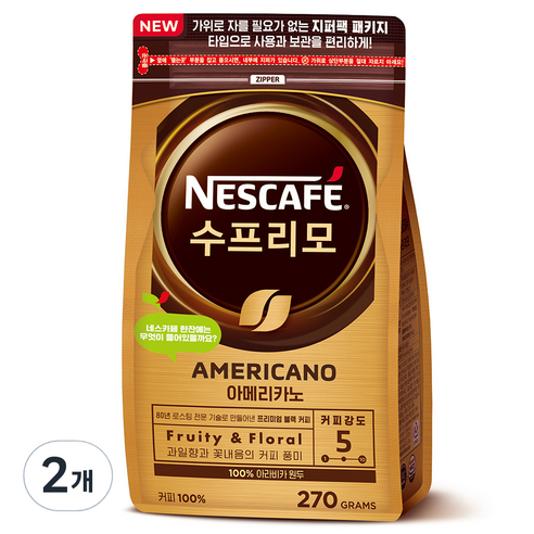 네스카페 수프리모 아메리카노 파우치, 270g, 2개