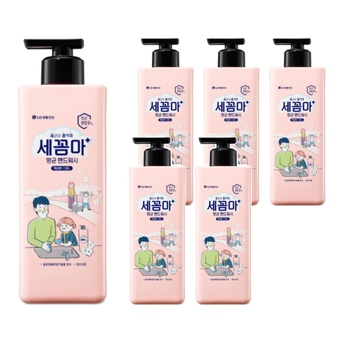 세균아꼼짝마 온더바디 핸드워시 파우더향, 480ml, 6개
