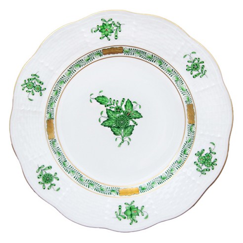 Herend 아포니 그린 디저트 플레이트 170, H 21mm x L 170mm x W 170mm, 1개