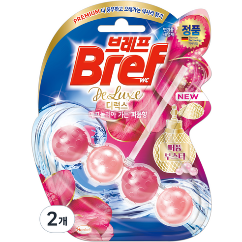 브레프 디럭스 매그놀리아 가든 변기세정제, 50g, 2개