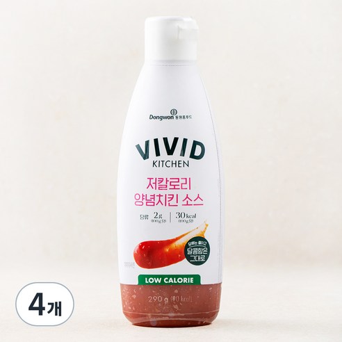 비비드키친 저칼로리 양념치킨 소스, 290g, 4개