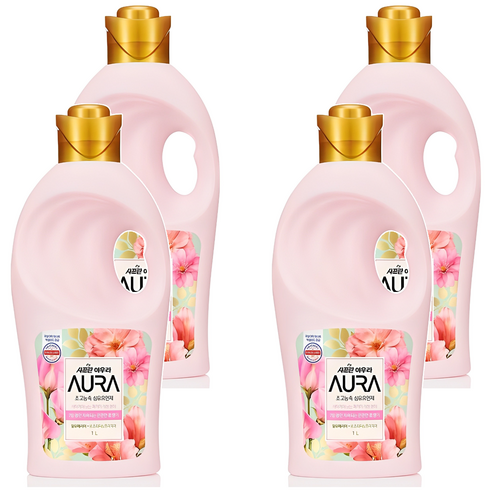 아우라 초고농축 섬유유연제 윌 유 메리 미 본품, 1L, 4개