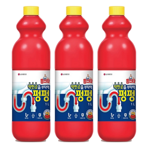 홈스타 막힌곳을 부탁해 펑펑 배수구세정제, 1L, 3개