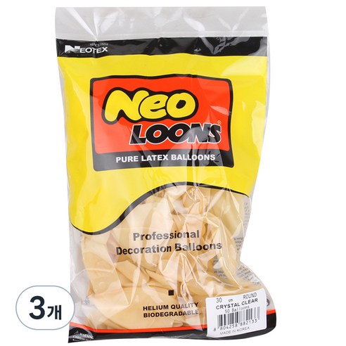 네오텍스 라운드풍선 30cm 50p, 크리스탈 클리어, 3개