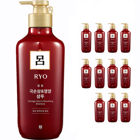 려 함빛 극손상 영양케어 샴푸, 550ml, 12개