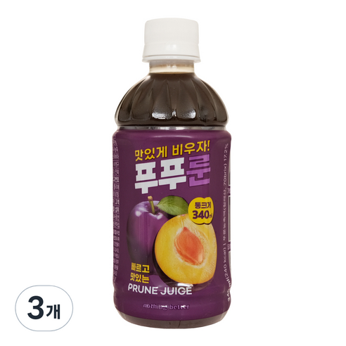 낫띵베럴 푸푸룬 주스, 3개, 340ml