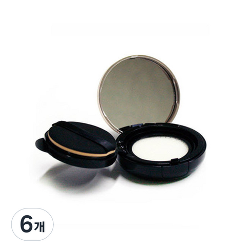 마타바 DIY 쿠션팩트 입생 케이스 72 x 72 x 30 mm, 검정 + 로즈골드, 6개