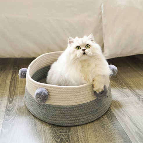 알럽펫 니팅 사계절 고양이 둥지 하우스, 아이보리그레이, 1개