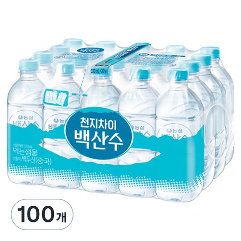백산수 무라벨 생수, 330ml, 100개